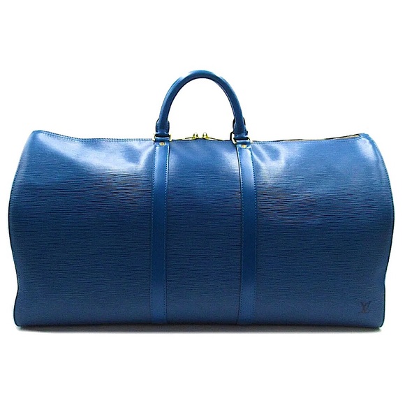 LOUIS VUITTON Blue Epi Leather Keepall 60 Boston Travel Duffel Bag SP0915 - Picture 15 of 15
